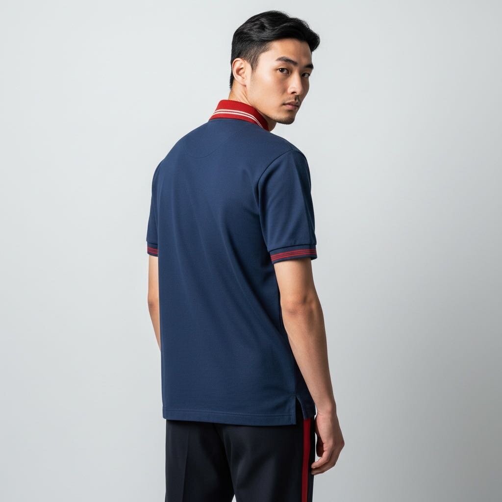 Gucci Cotton Piquet Polo with Interlocking G Dark Ink Red Men's