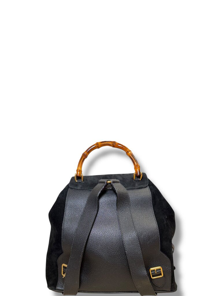 Gucci Suede Bamboo Backpack Black – Urban Exchange
