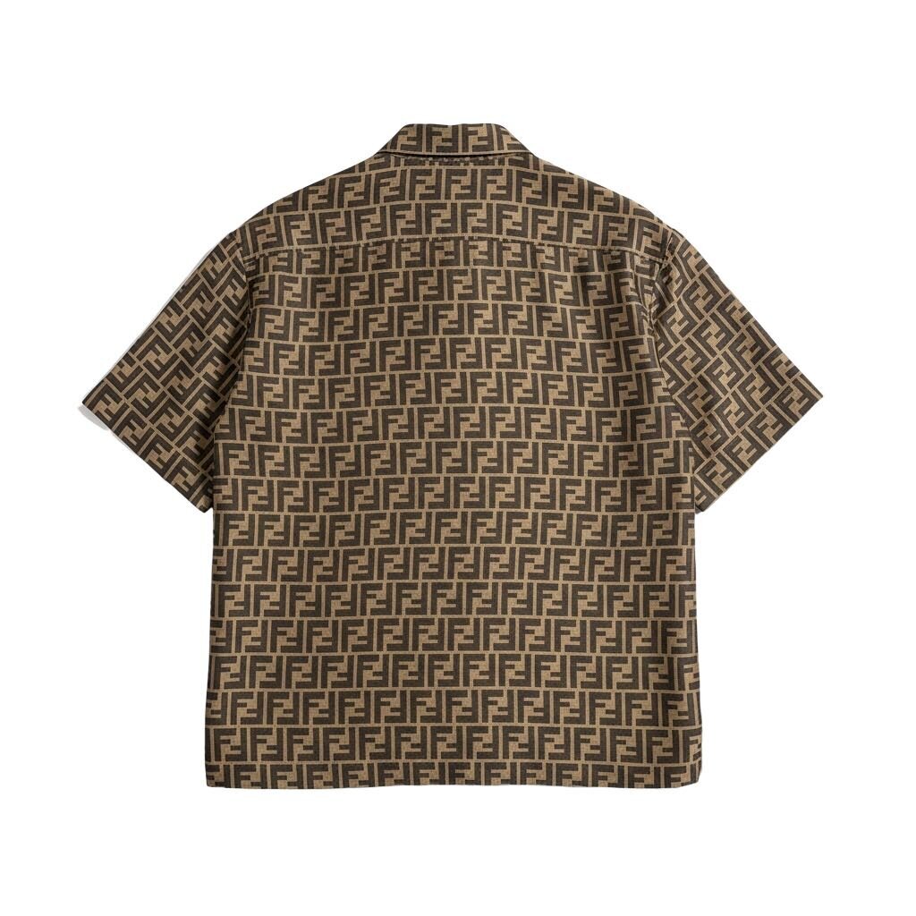 Fendi FF Silk Logo Button Down Top Brown 40 – Urban Exchange