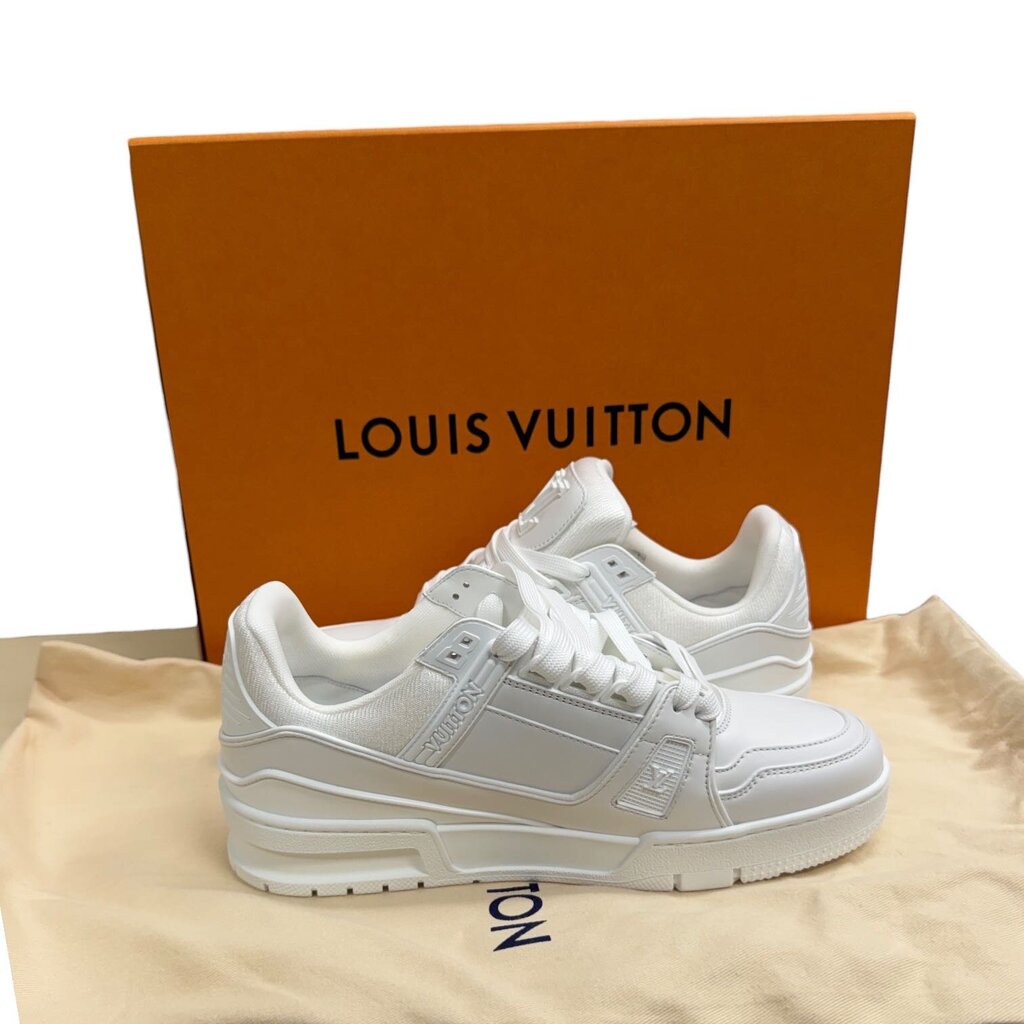 スーパーホワイトLV 【中古】 Louis Vuitton LV Trainer Sneakers White 38 – Urban Exchange