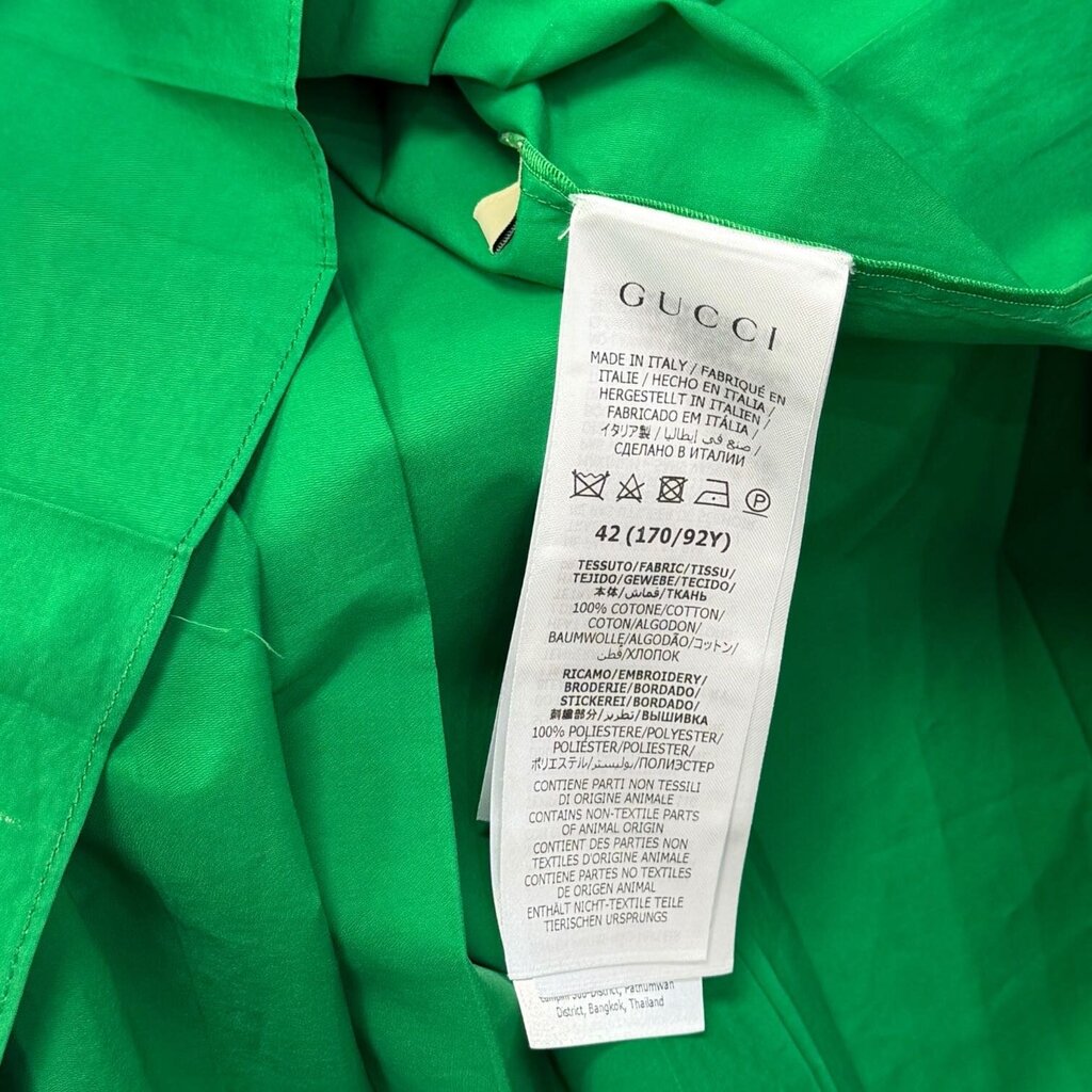 Gucci X Adidas Pleated Trefoil Logo Long Sleeve Shirt Green 42