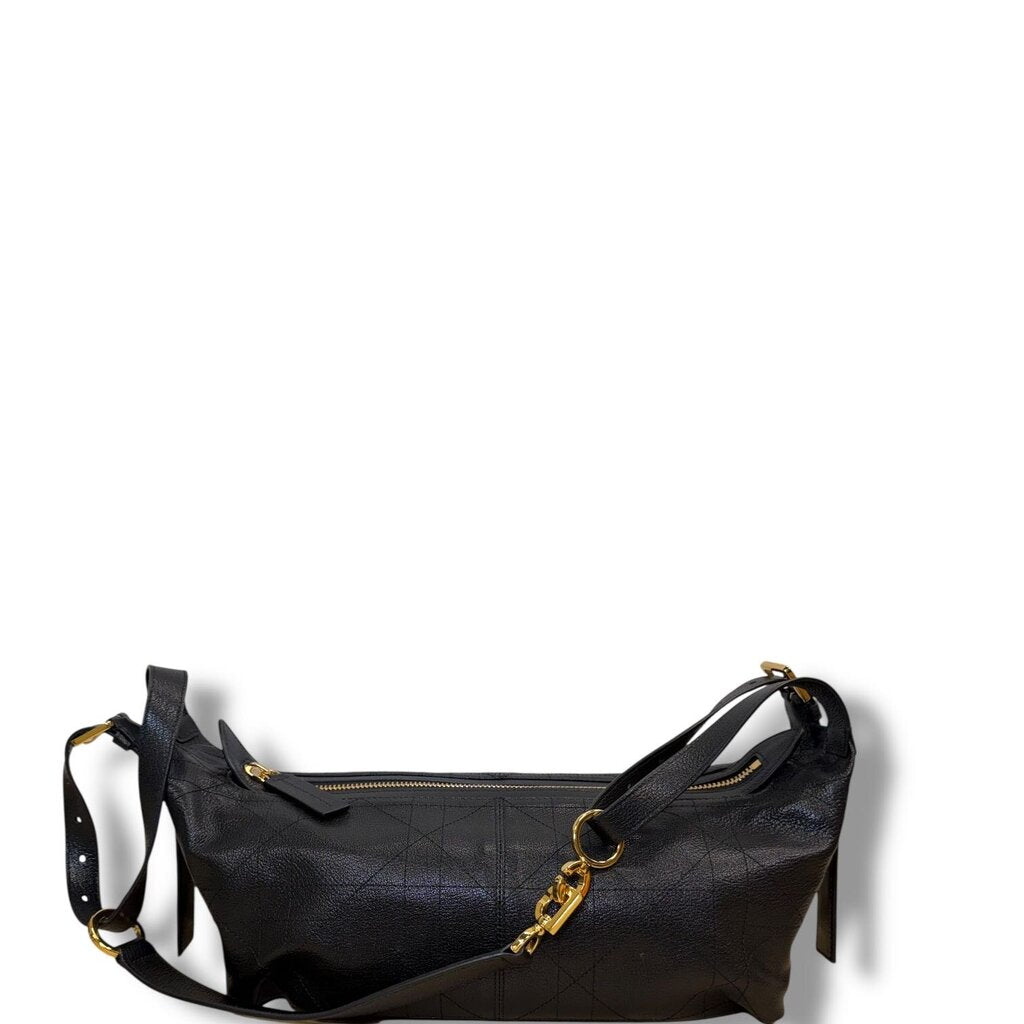Christian Dior D-Journey Calfskin Shoulder Bag Black Medium