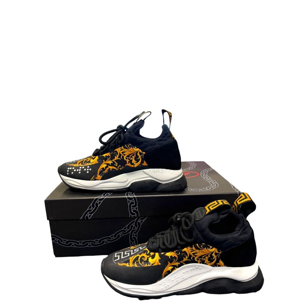 靴 Versace Cross Chainer Versace Cross Chainer Printed Runners Black 36.5 – Urban Exchange