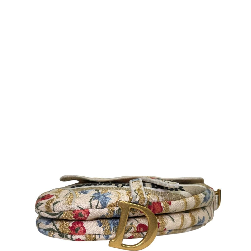 は*な様 Christian Dior ショルダーバッグ Christian Dior Hibiscus Embroider Saddle Shoulder Bag Cream