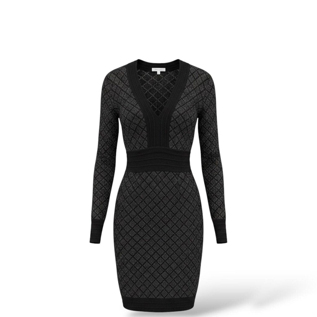 Balmain Iridescent Long Sleeve Dress Black 40 – Urban Exchange