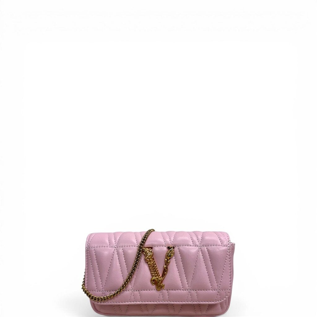 Versace Virtus Quilted Crossbody Handbag Pink Mini – Urban Exchange