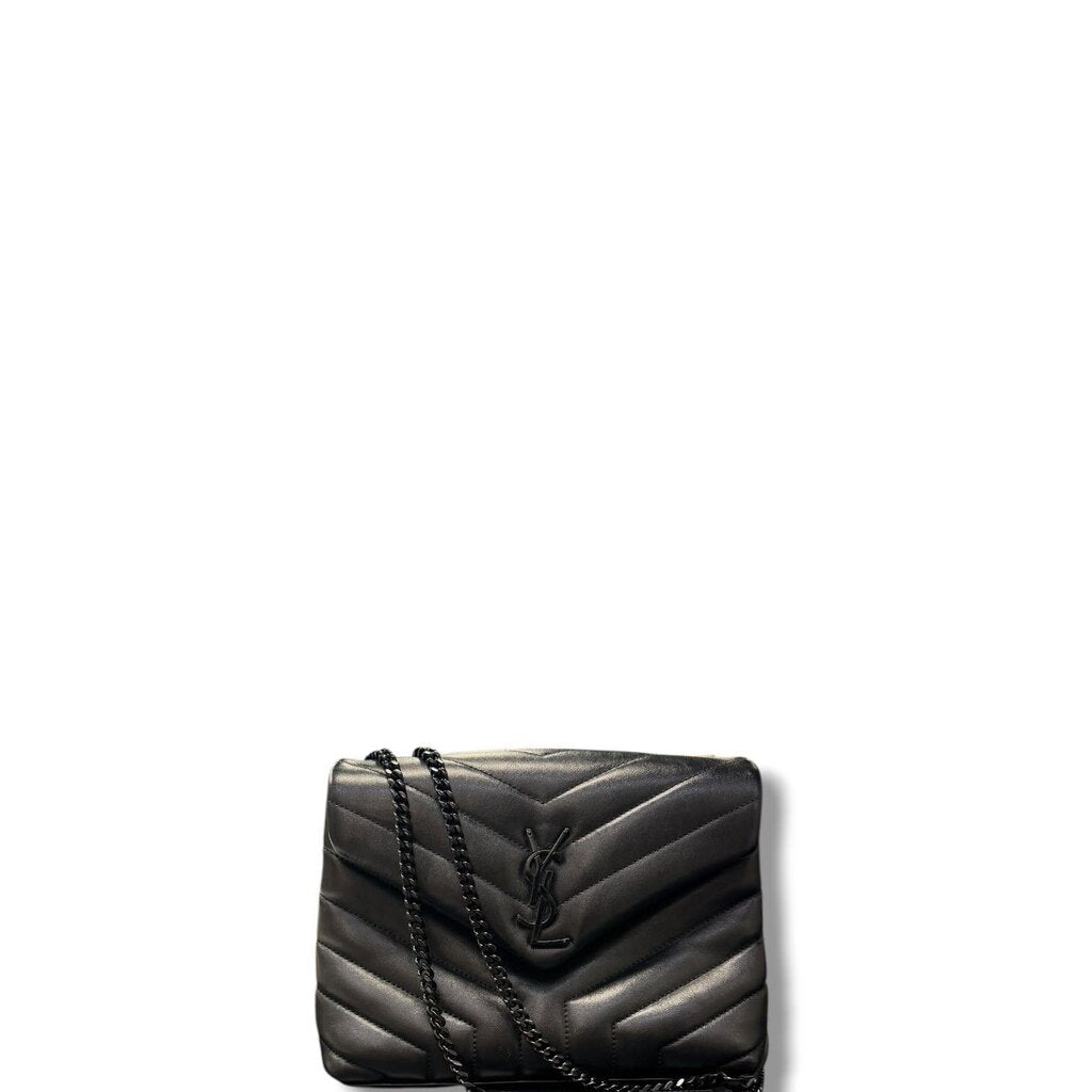 Saint Laurent Calfskin Y Quilted Monogram Monochrome Loulou Chain