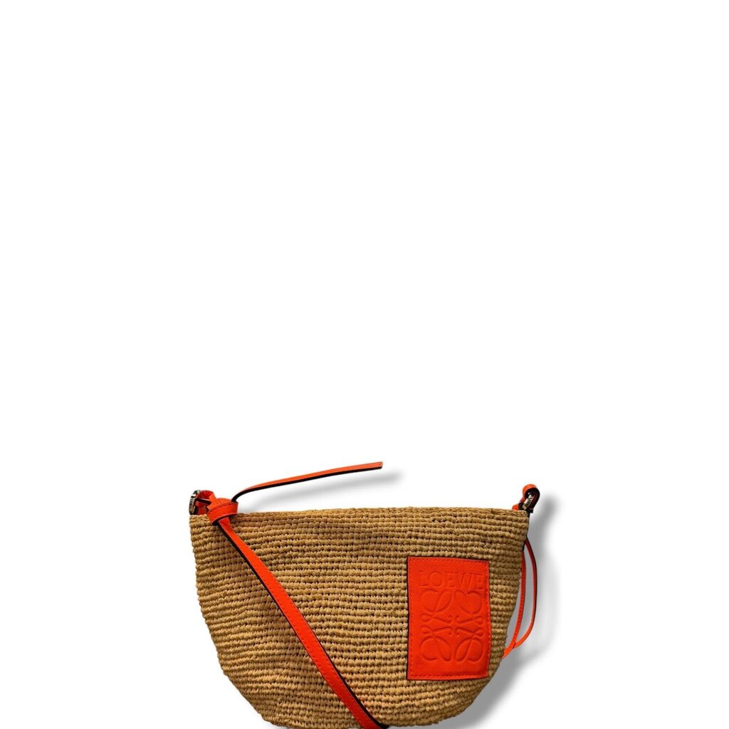 Loewe Paula's Ibiza Pochette Raffia Shoulder Shoulder Bag Orange
