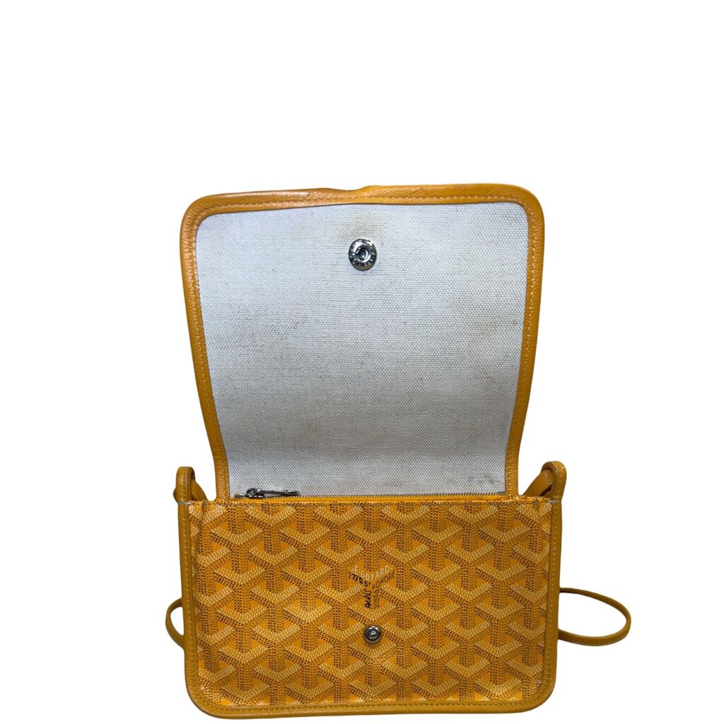 Goyard Goyardine Plumet Clutch Crossbody Handbag Yellow Woc