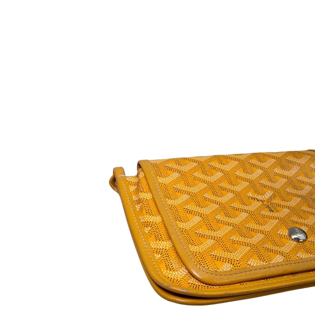 Goyard Goyardine Plumet Clutch Crossbody Handbag Yellow Woc