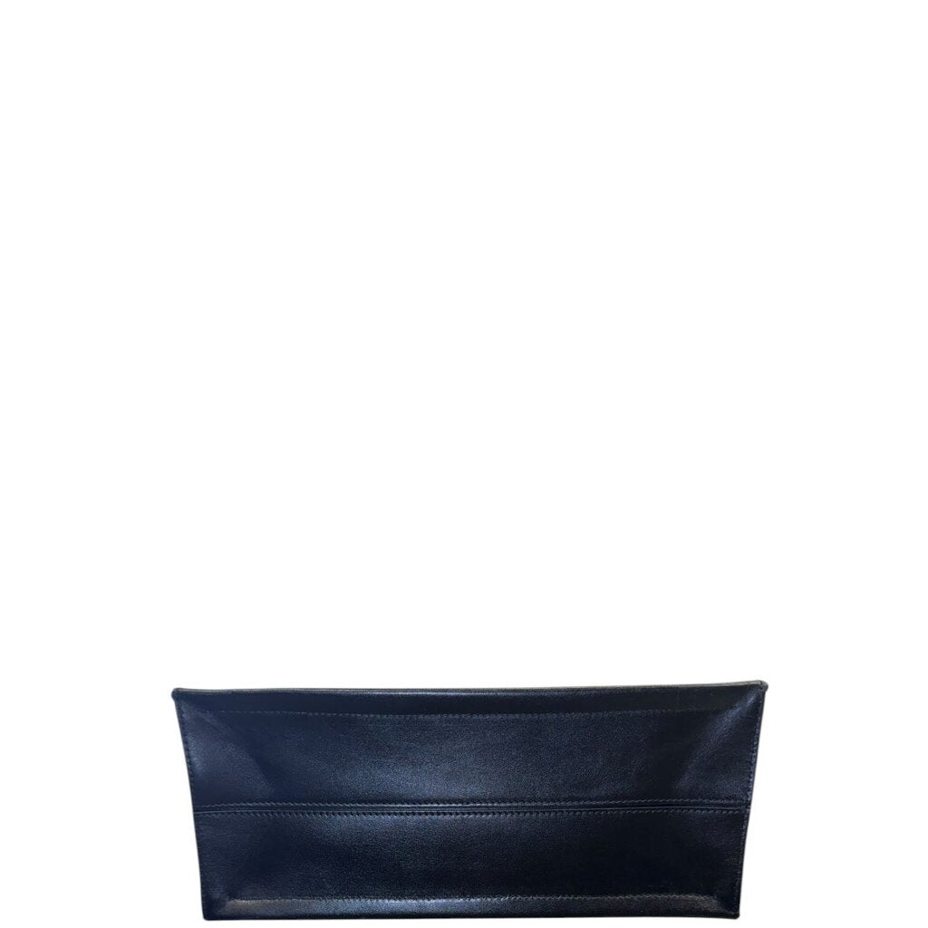 Alexander McQueen Black Crocodile Embossed Tote Handbag Black