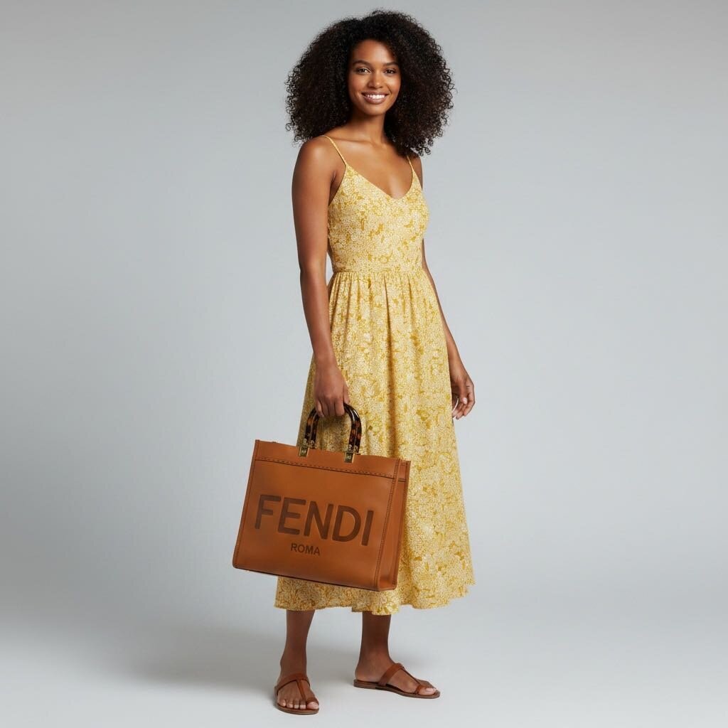 Fendi Vitello King Plexiglass Medium Fendi Sunshine Shopper Tote