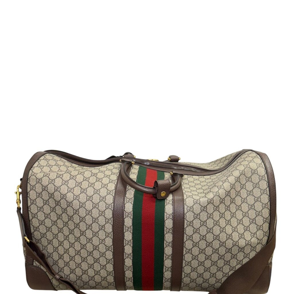 Gucci GG Supreme Savoy Bag Duffle Crossbody Brown Large – Urban