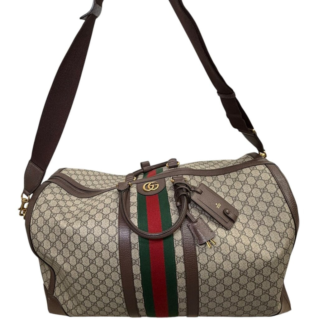Gucci GG Supreme Savoy Bag Duffle Crossbody Brown Large – Urban