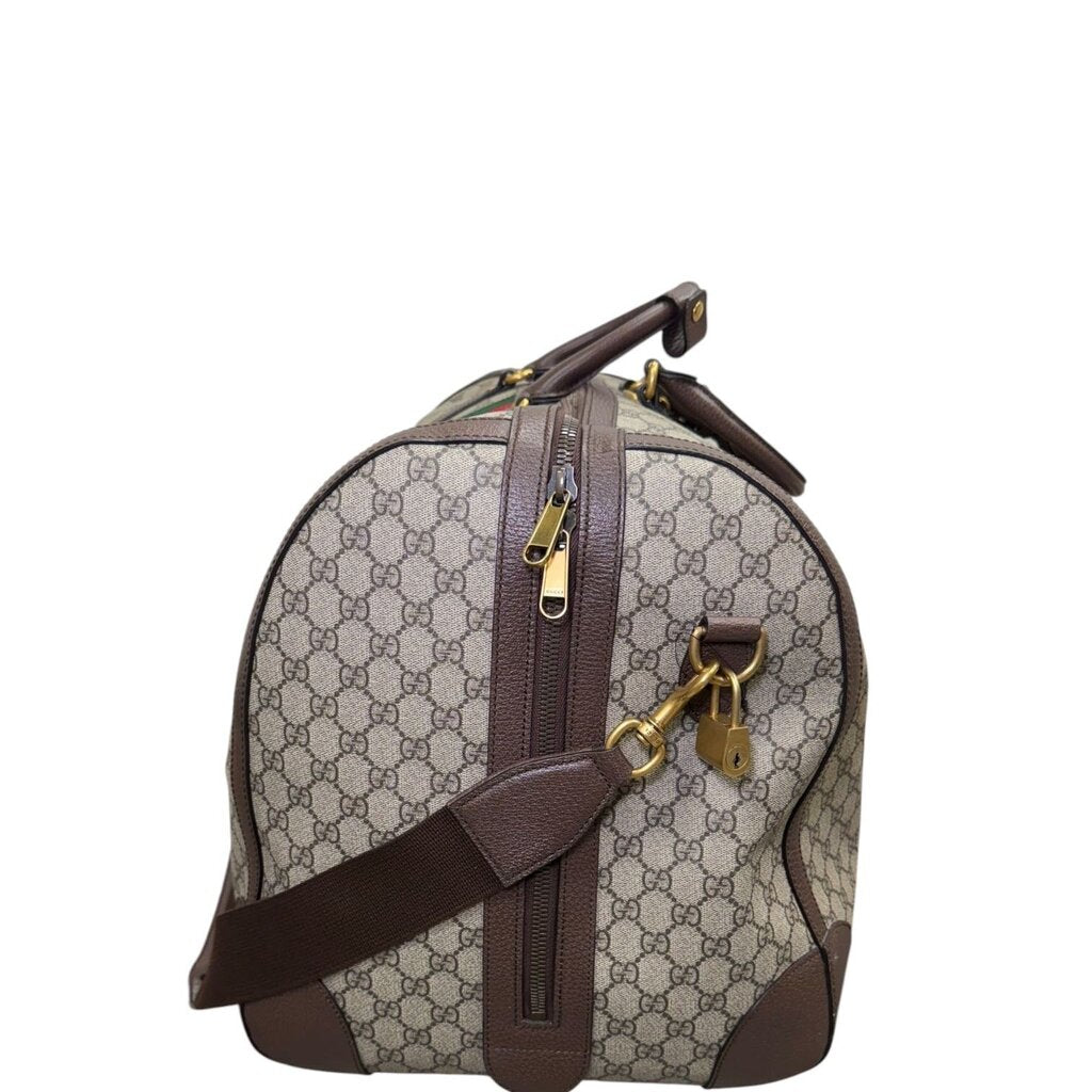 Gucci GG Supreme Savoy Bag Duffle Crossbody Brown Large – Urban