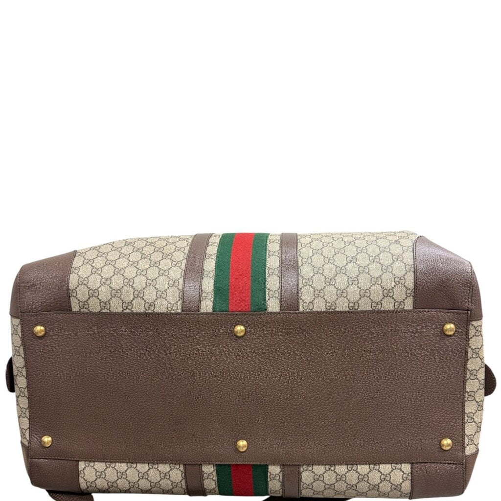 Gucci GG Supreme Savoy Bag Duffle Crossbody Brown Large – Urban