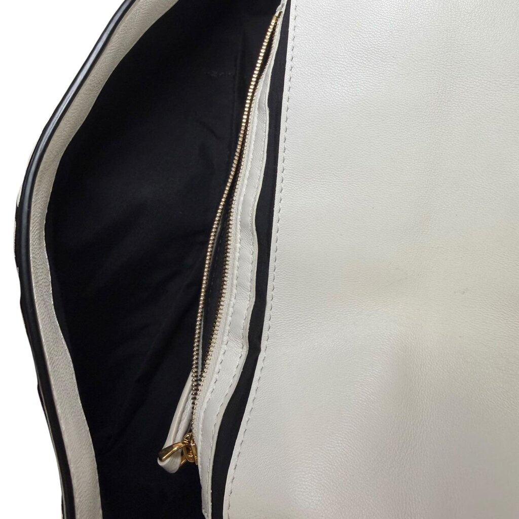 Fendi X Joshua Vides Nappa Zucca FF Leather Baguette Bag White NM