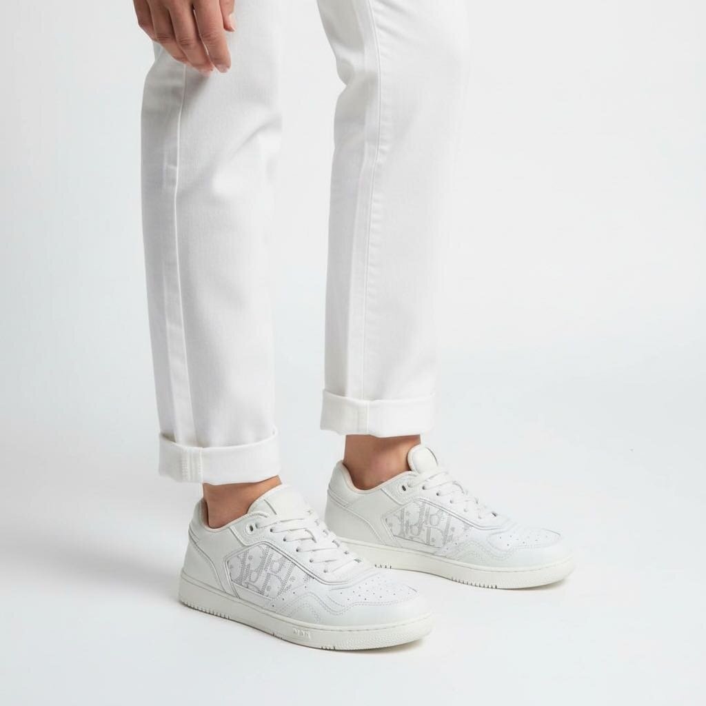 Christian Dior B27 Oblique Leather Low Top Sneakers White 38