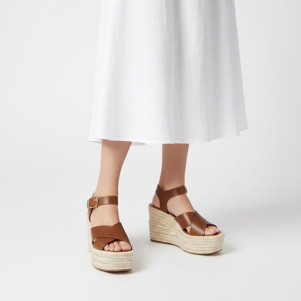 Chloe Isla Leather Wedge Sandals Brown 38 – Urban Exchange