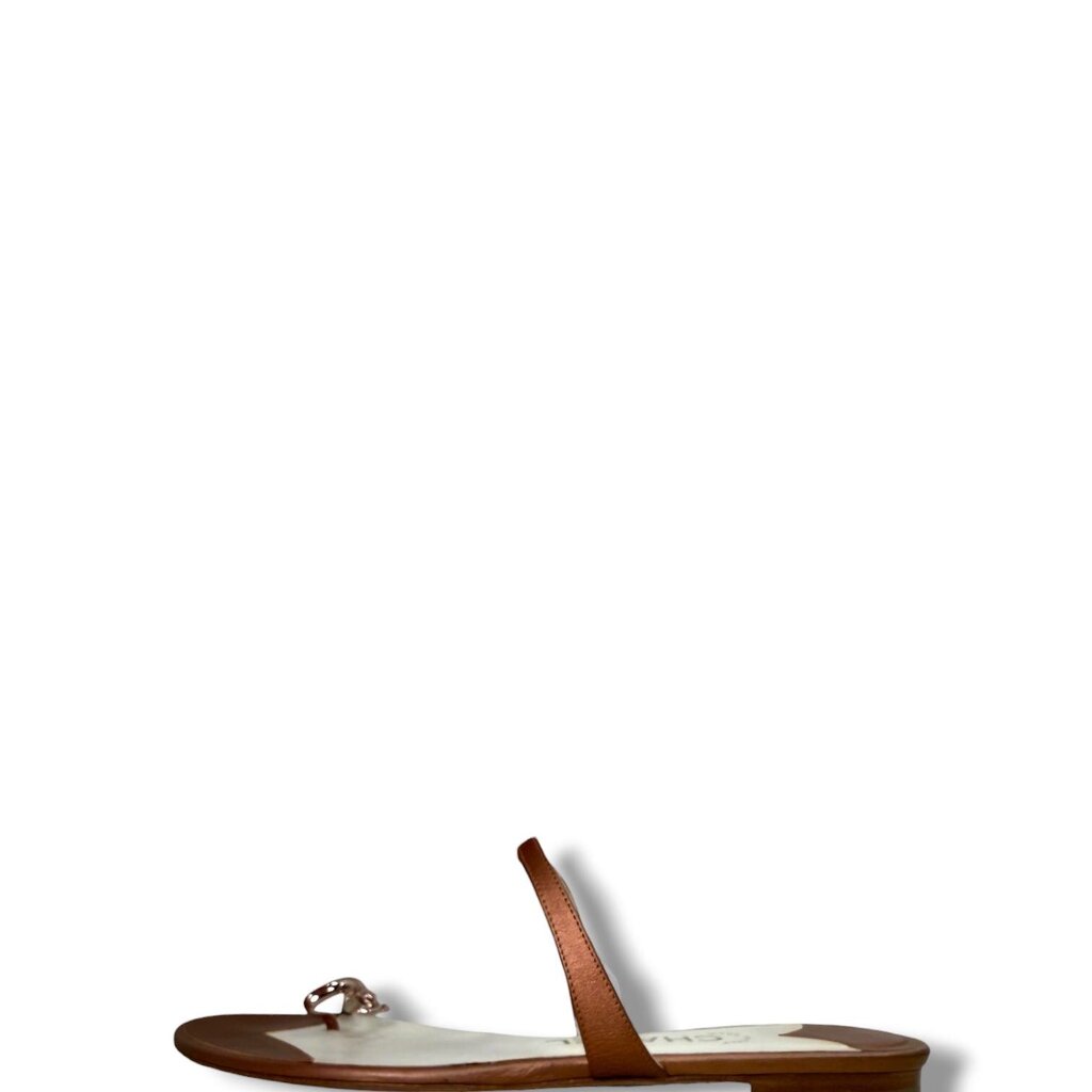 Chanel CC Toe Ring Leather Sandals Brown 39 – Urban Exchange