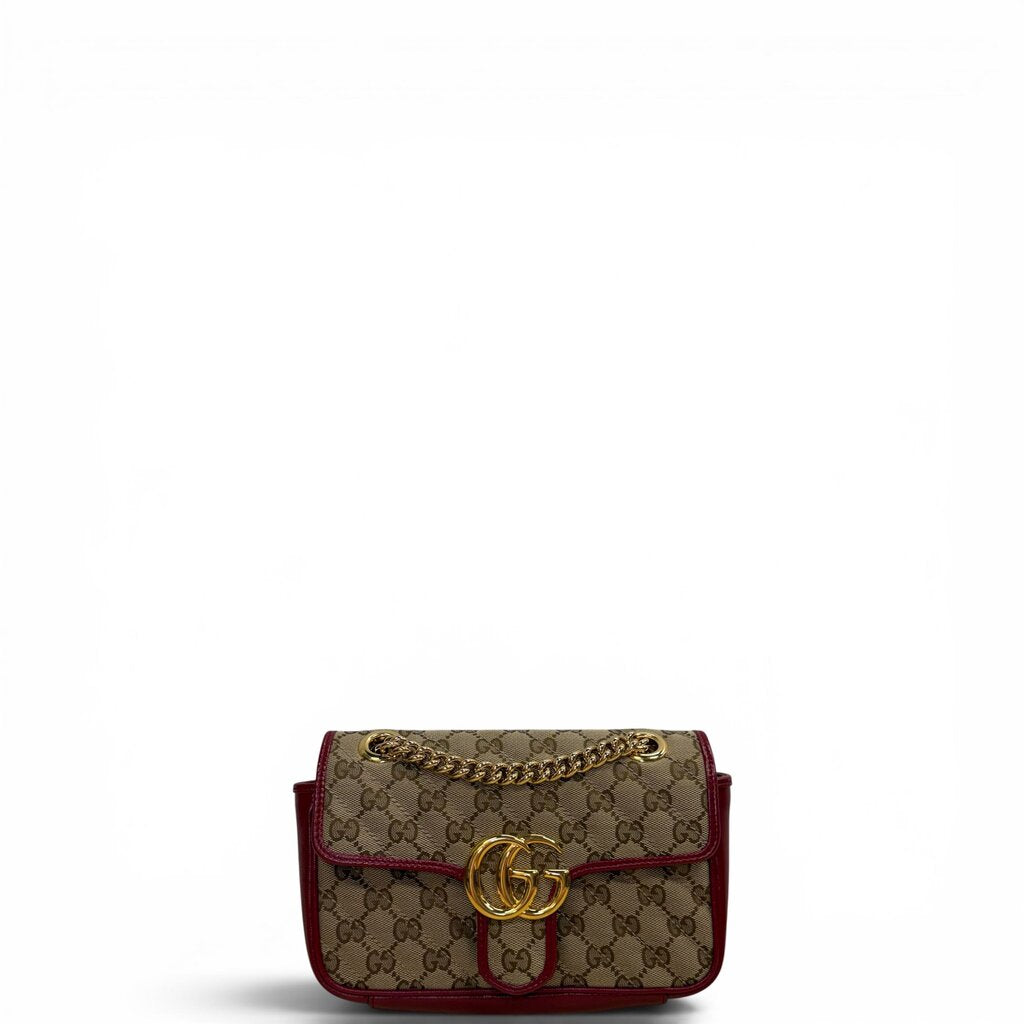 Gucci Canvas GG Marmont Chain Shoulder Bag Red Small – Urban Exchange