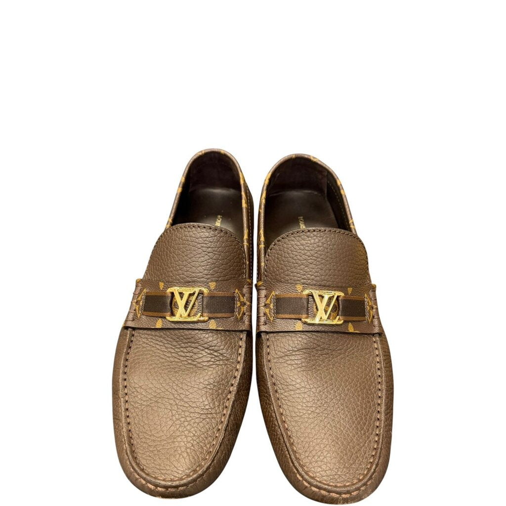 Louis Vuitton Men's Leather Monte Carlo Slip Drivers Brown 10.5