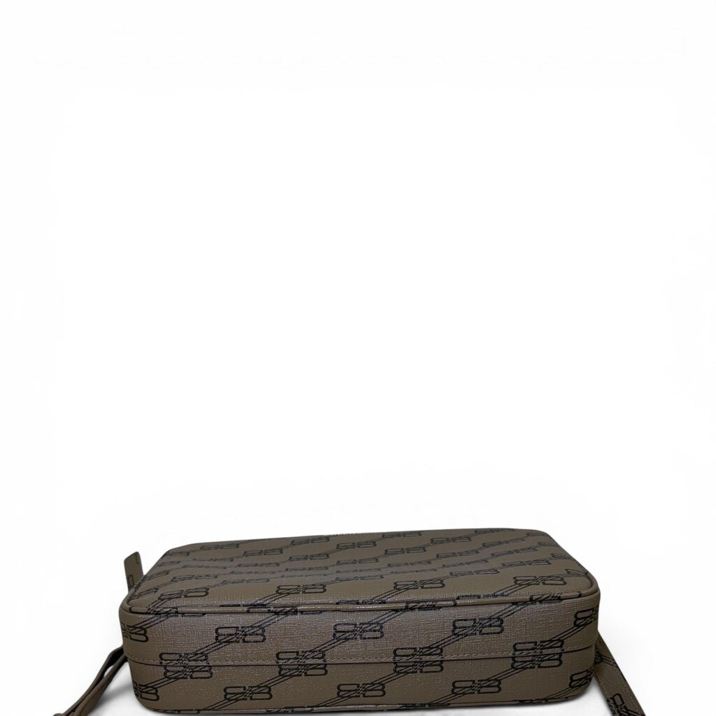 Balenciaga BB Monogram Signature Camera Crossbody Bag Brown Medium