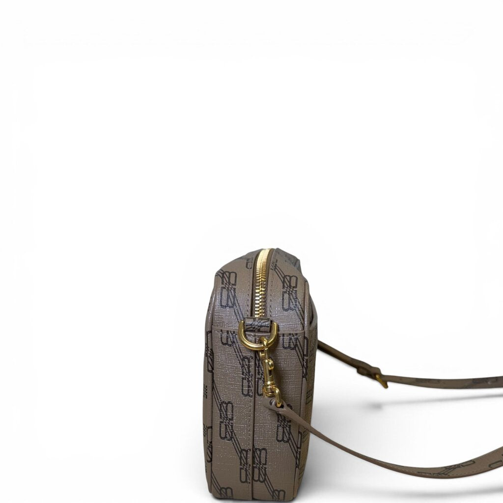 Balenciaga BB Monogram Signature Camera Crossbody Bag Brown Medium
