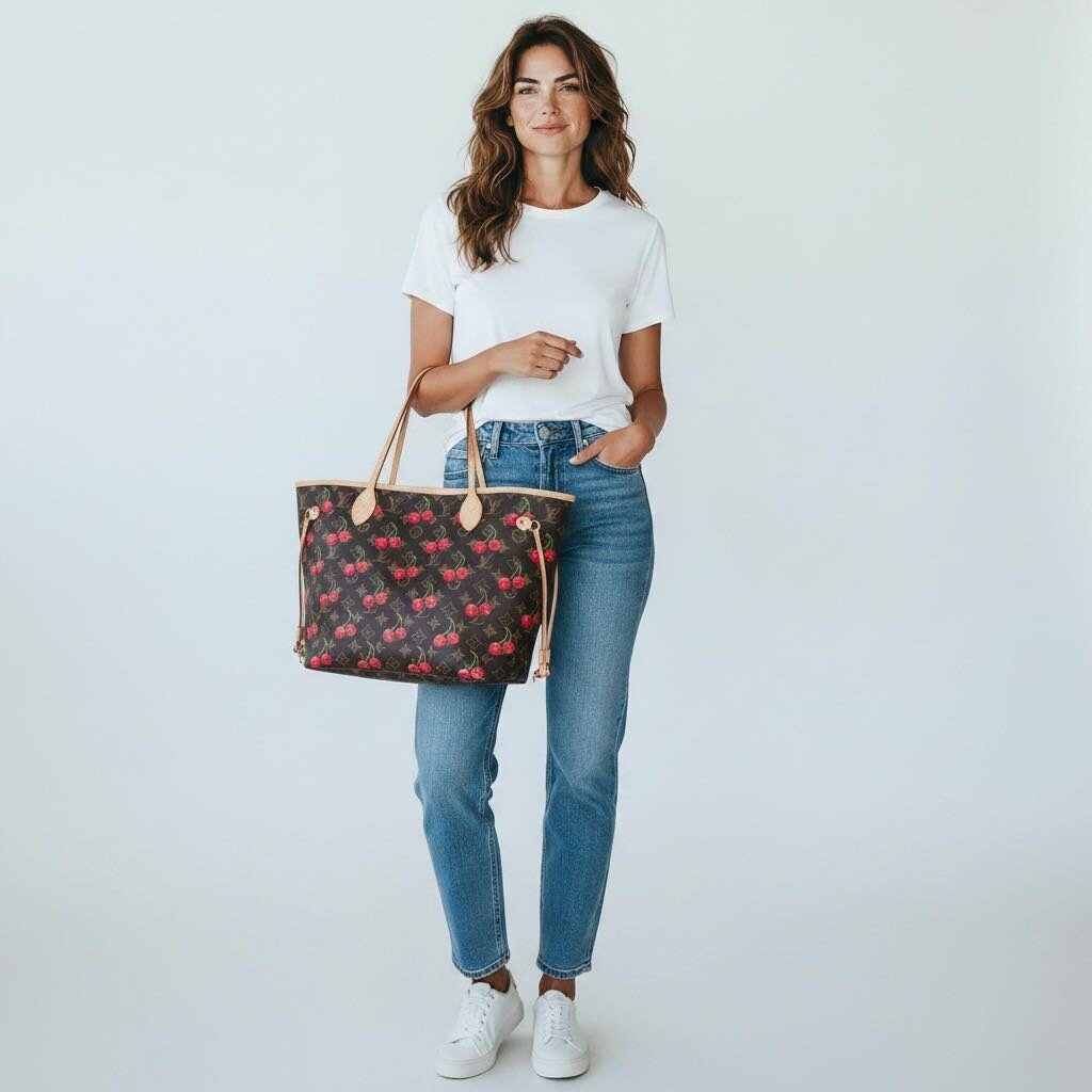 fysayukoです。他の方のご購入はお控えください。Louis V Louis Vuitton LV X TM Monogram Cerises Neverfull Monogram MM