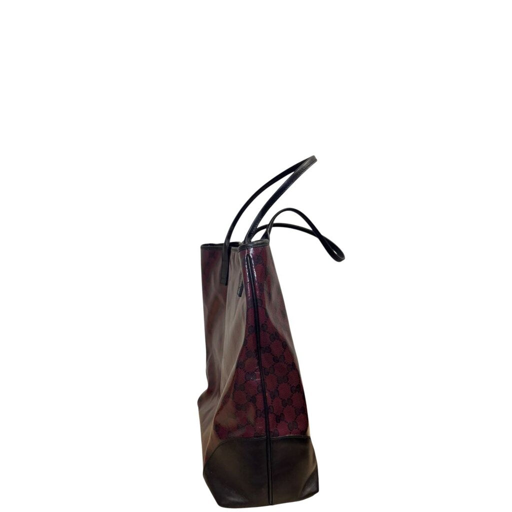 Gucci GG Crystal Canvas and Leather Tote Bag Burgundy – Urban Exchange