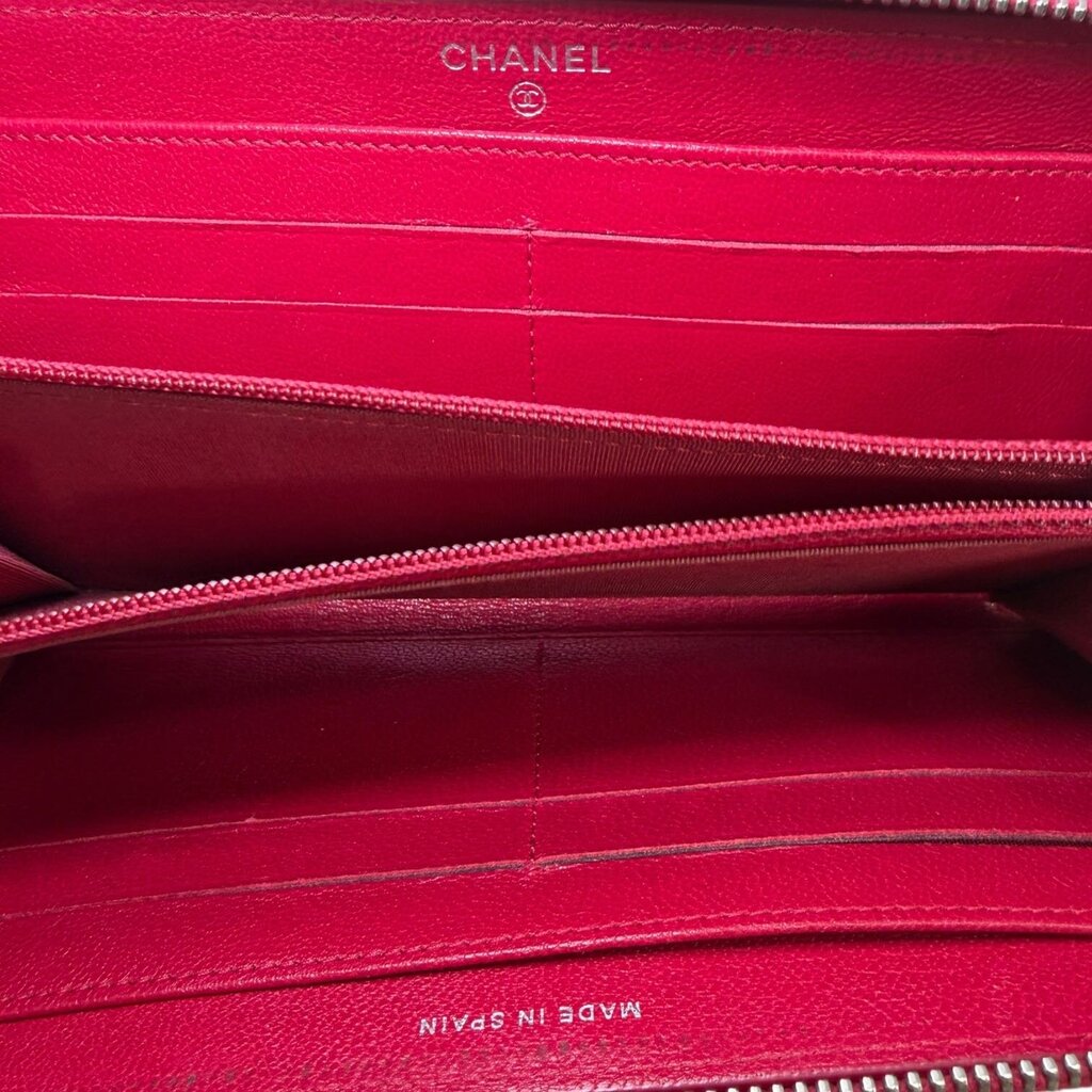 Chanel Mademoiselle Matelasse Coco Mark Long wallet Fuchsia