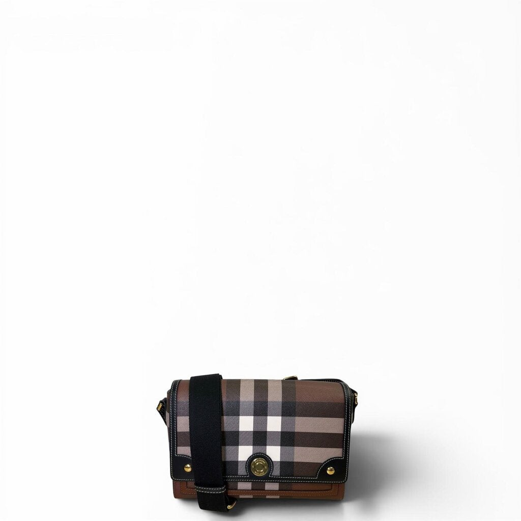 Burberry Nova Giant Check E-Canvas Crossbody Bag Dark Birch