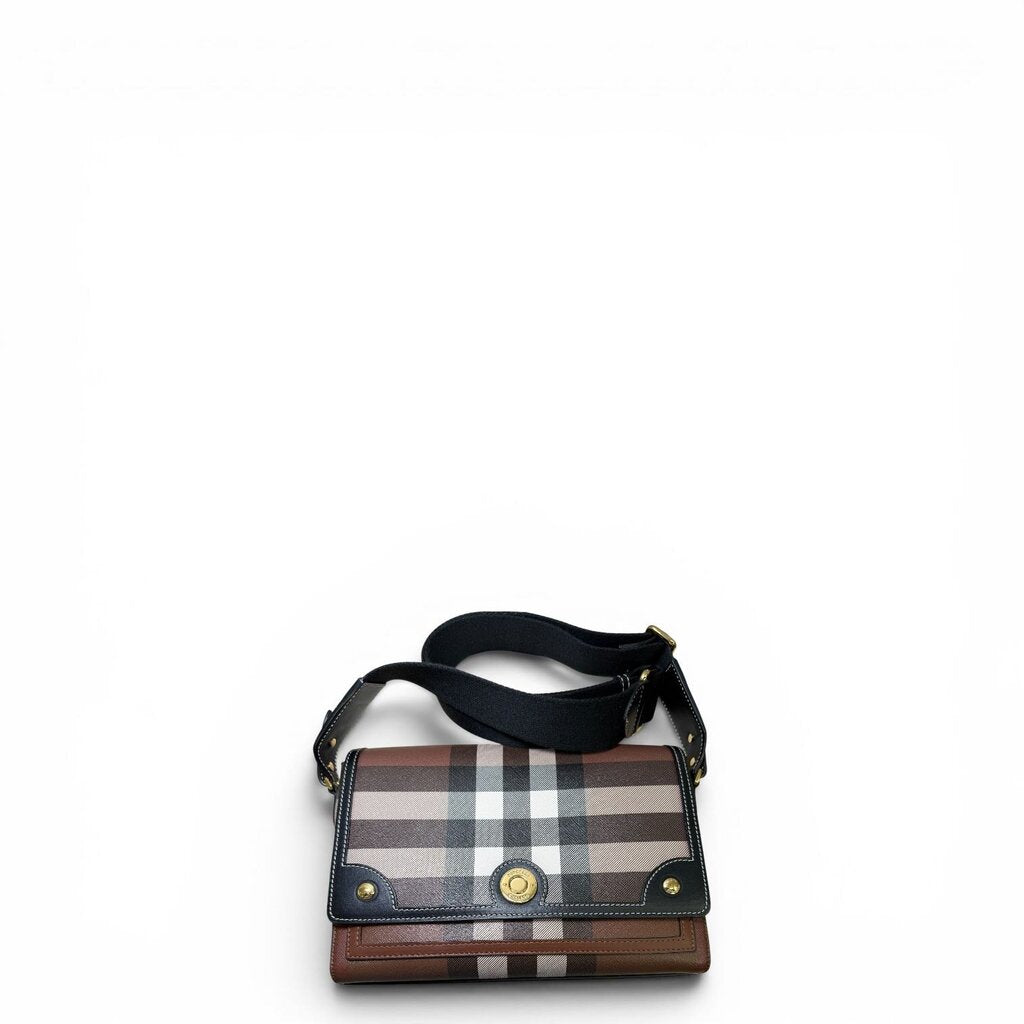 Burberry Nova Giant Check E-Canvas Crossbody Bag Dark Birch