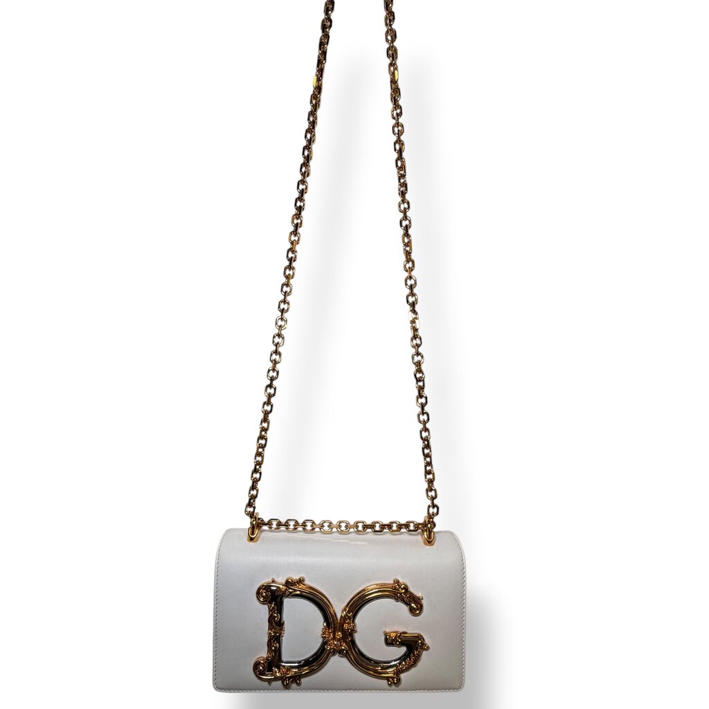 Dolce & Gabbana Girls Baroque Chain Leather Bag White – Urban Exchange