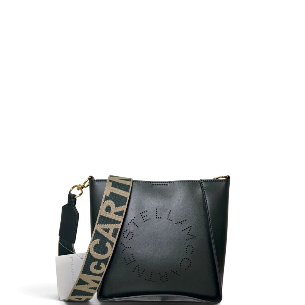Stella McCartney Eco Alter Nappa Perforated Logo Crossbody Olive