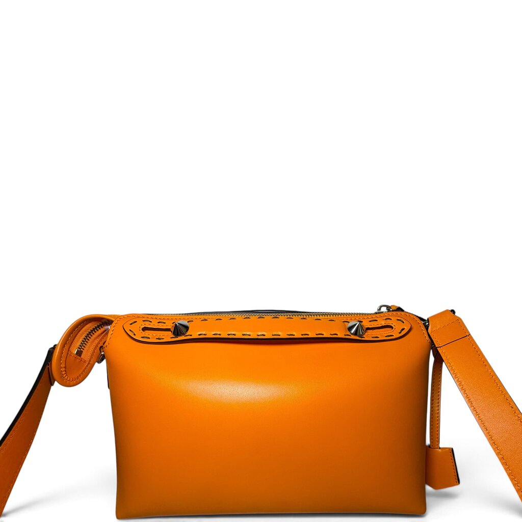 FENDI ショルダーバッグ オレンジ Fendi Vitello King Logo Embossed By The Way Boston Crossbody Bag